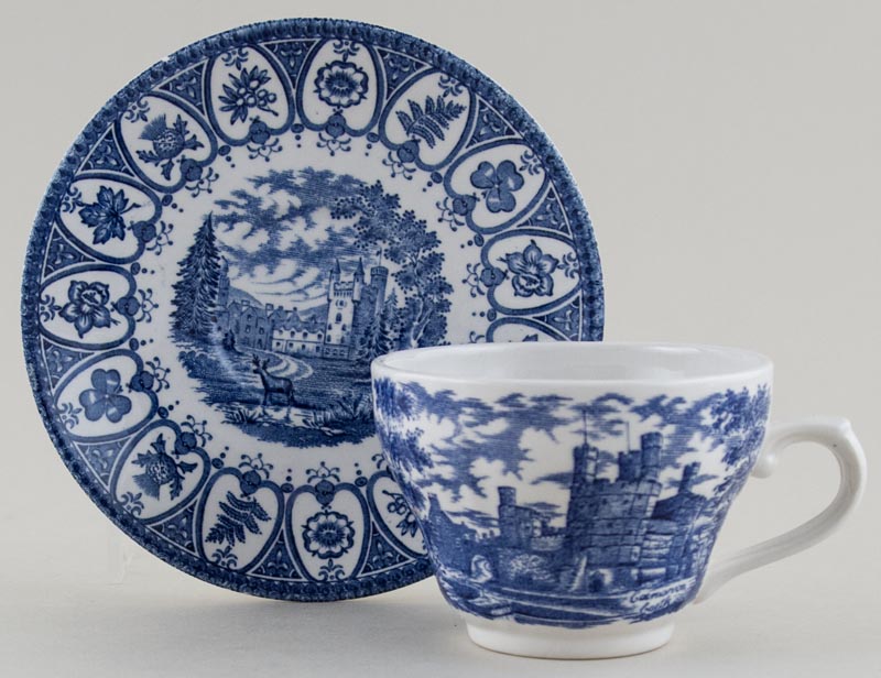 Teacup and Saucer Caernavon Castle & Balmoral c1977